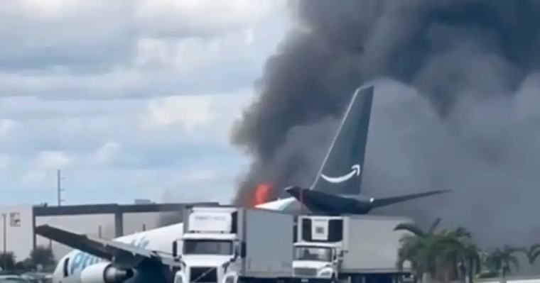 Avión de carga de Amazon procedente de San Juan se sale de la pista en el aeropuerto de Miami